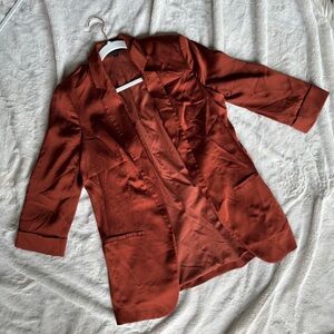 Express Satin Blazer - Rust Color